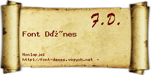 Font Dénes névjegykártya