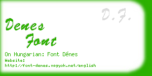 denes font business card