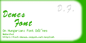 denes font business card